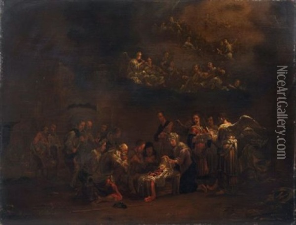 Die Heilige Nacht Oil Painting - Pieter Pietersz Vromans the Elder