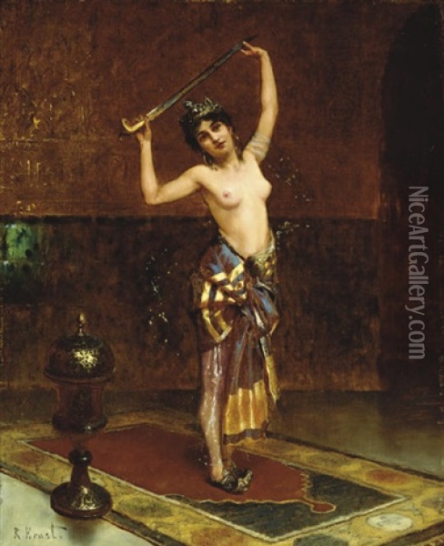 The Sword Dancer Oil Painting - Rudolf Ernst