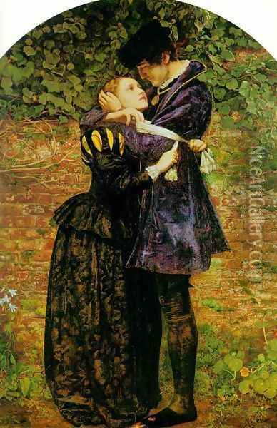 A Huguenot, on St. Bartholomew's Day Refusing to Shield Himself from Danger by Wearing the Roman Catholic Badge Oil Painting - Sir John Everett Millais