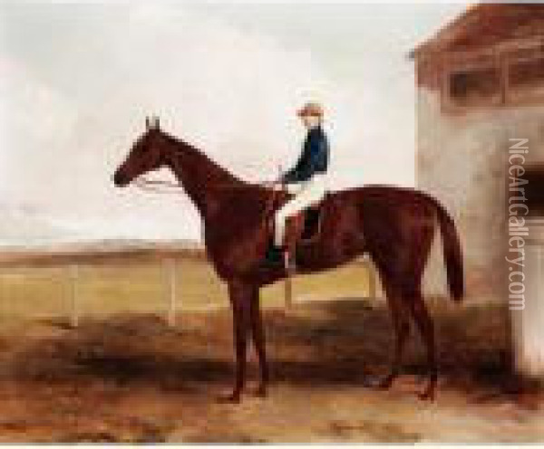 Dacia, Winner Of The Cambridgeshire 1848, George Brown Up Oil Painting - Harry Hall
