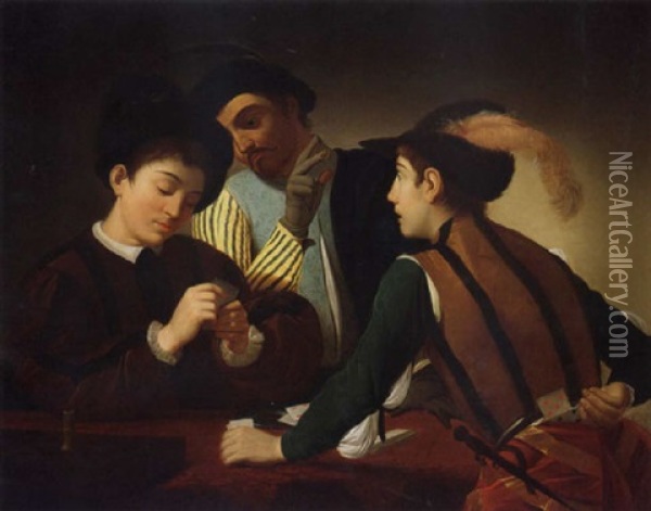 The Cardsharps Oil Painting -  Caravaggio
