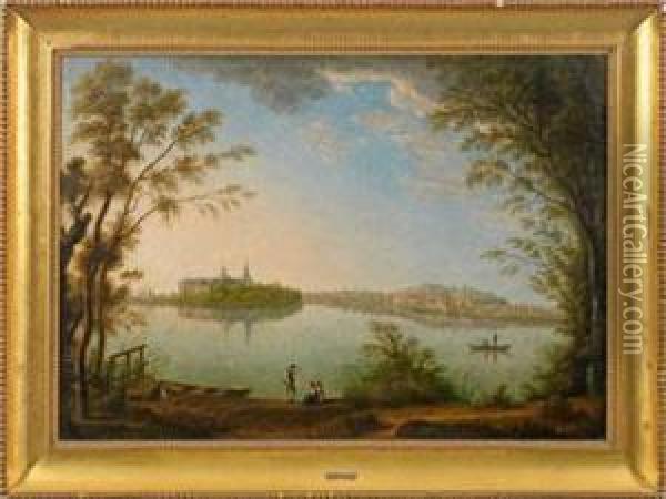 Schloss Am Eutiner See Oil Painting - Ludwig Philipp Strack