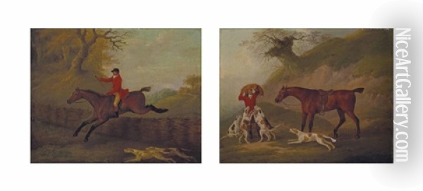 La Poursuite Du Renard Et La Curee (2 Works) Oil Painting - John Nost Sartorius