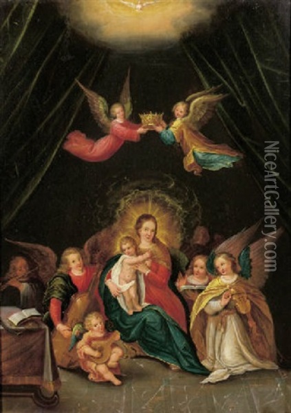 The Coronation Of The Virgin Oil Painting - Cornelis de Baellieur the Elder