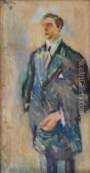 Portrett Av Skipsreder Orvig 1918 Oil Painting - Ludwig Peter Karsten