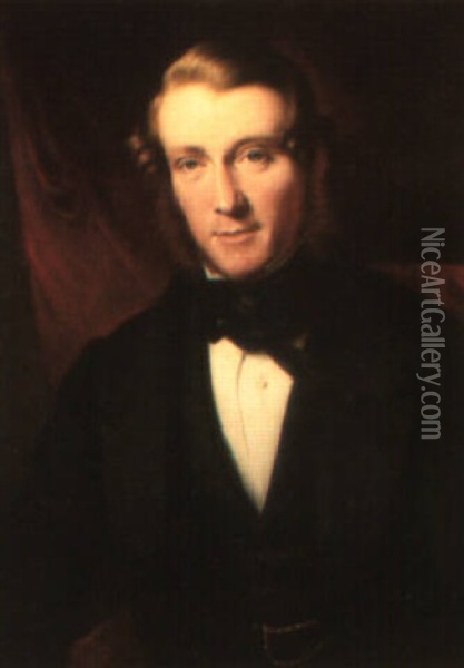 Portrait Of A Gentleman (henry Herbert, 3rd Earl Of Carnarvon?) Oil Painting - George Hayter
