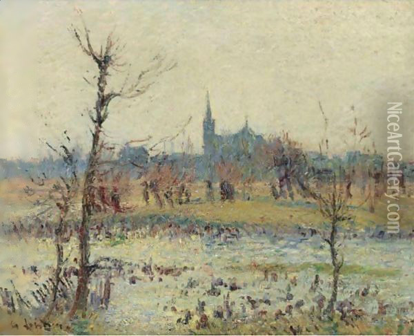 La Cathedrale D'Auxerre Oil Painting - Gustave Loiseau