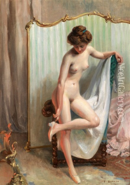 Weiblicher Akt Im Boudoir Oil Painting - Frederic Dufaux