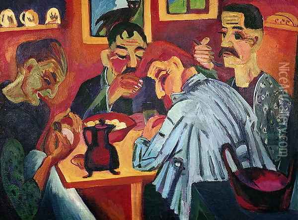 Peasants at Midday Oil Painting - Ernst Ludwig Kirchner