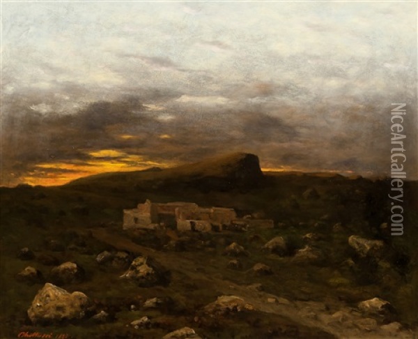 At Sunset Oil Painting - Anton Chittussi