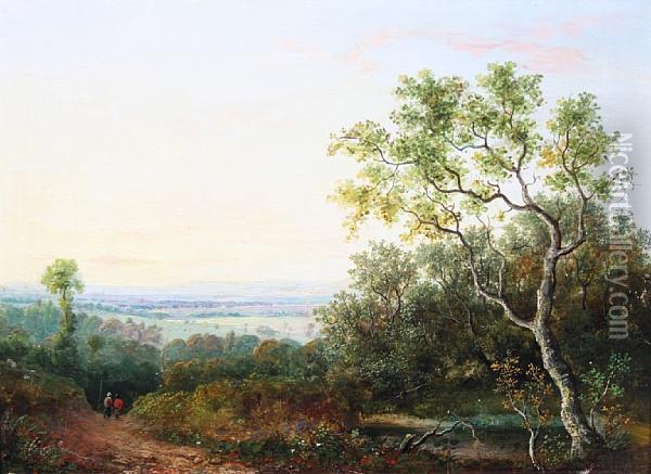 Figures On A Country Lane Oil Painting - Patrick, Peter Nasmyth
