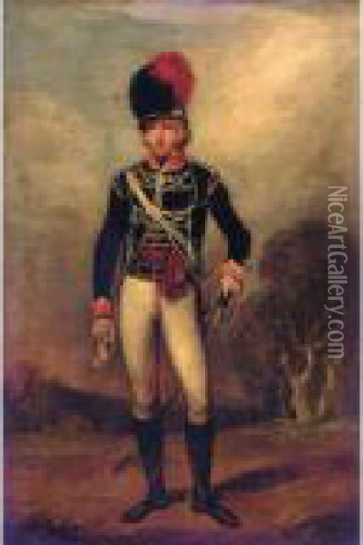 Portrait Of A Yeomanry Officer Oil Painting - Arthur William Devis