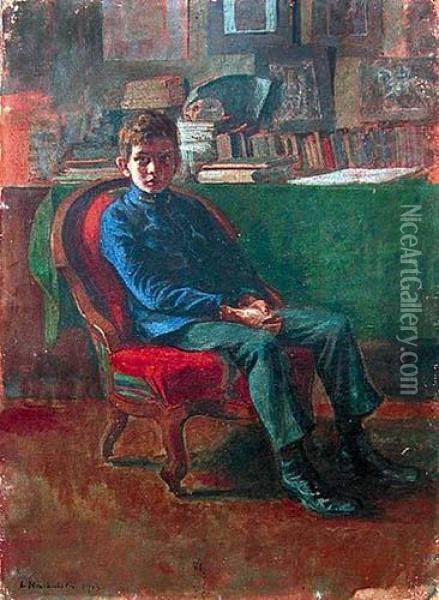 Portret Chlopca Oil Painting - Ludwik Machalski