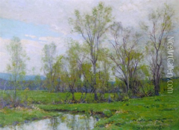 A Bend In The River Oil Painting - Hugh Bolton Jones