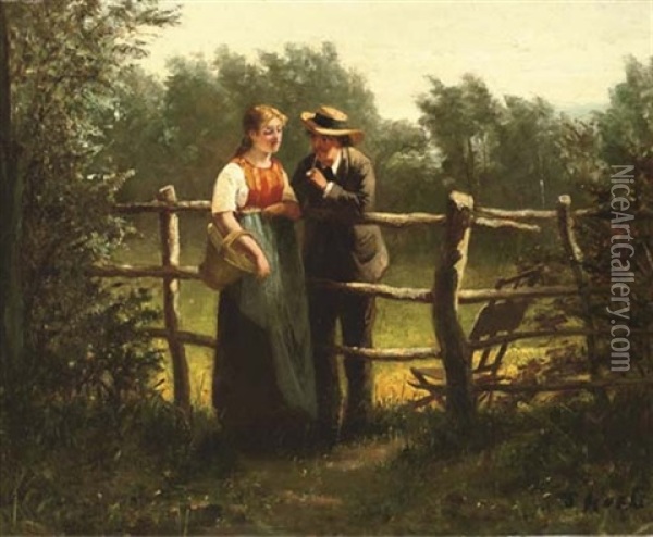 The Young Couple Oil Painting - Sipke (Cornelis) Kool
