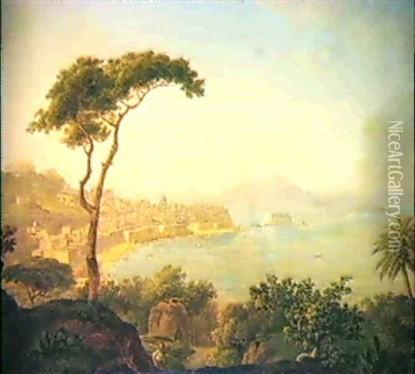 Anischt Von Neapal Oil Painting - Johann Jacob Mueller de Riga