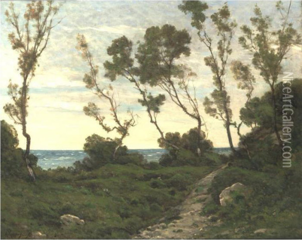 Path To The Sea Oil Painting - Henri-Joseph Harpignies