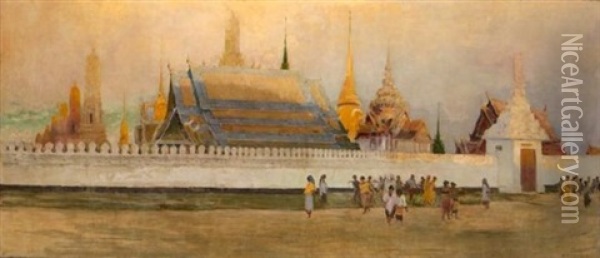 Temple Of The Imperial Buddha Oil Painting - Ivan Leonardovich Kalmykov