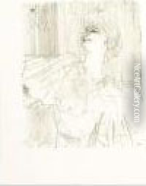 Yvette Guilbert - A Menilmontant De Bruant (wittrock 275) Oil Painting - Henri De Toulouse-Lautrec