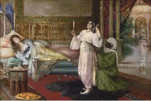 In The Harem Oil Painting - G. Ciro