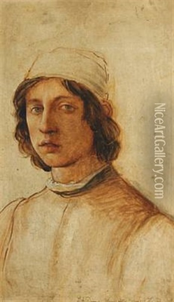Filippo Lippi Self-portrait (after Filippo Lippi) Oil Painting - Laurits Andersen Ring