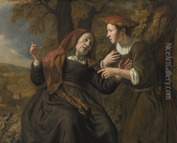 Ruth And Naomi Oil Painting - Jan Victors