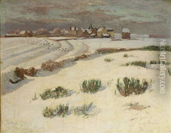 Ile De Groix Sous La Neige Oil Painting - Henry Moret