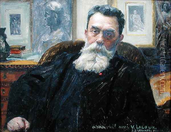 Portrait of Victor A. Laloux (1850-1937) 1911 Oil Painting - Jean Joseph Weerts