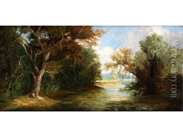 Sommerliche Flusslandschaft Oil Painting - Charles Edouard du Bois