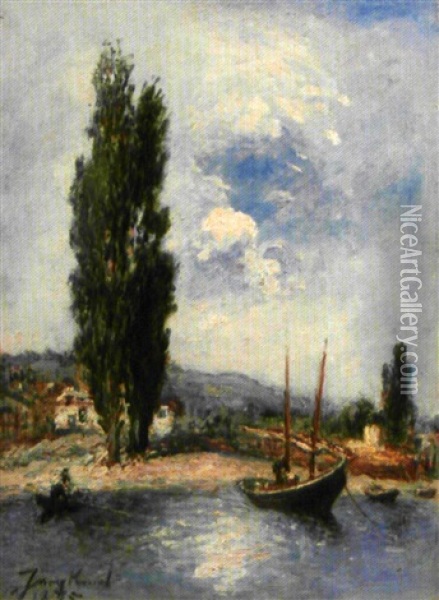 Nyon. Lac De Geneve, Suiss Oil Painting - Johan Barthold Jongkind