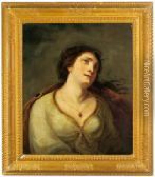 Mezza Figura Femminile Oil Painting - Guido Reni