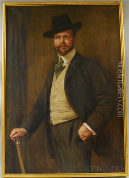 Portrait Of Alexander Rubel Oil Painting - Caspar Ritter