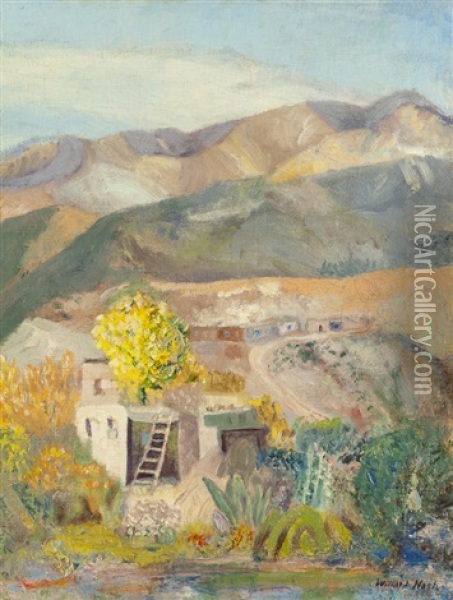 Near Tesuque Oil Painting - Willard Ayer Nash