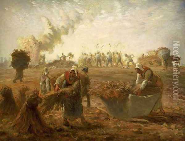 Buckwheat Harvest Summer Oil Painting - Jean-Francois Millet