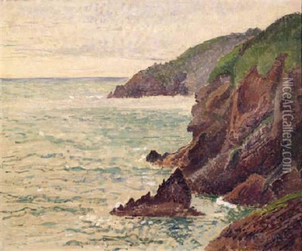 Compass Rocks, Dartmouth (september) Oil Painting - Lucien Pissarro