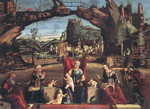 Holy Conversation Oil Painting - Vittore Carpaccio