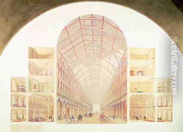 Section perspective of the proposed Great Victorian Way, c.1854 Oil Painting - Sir Joseph Paxton