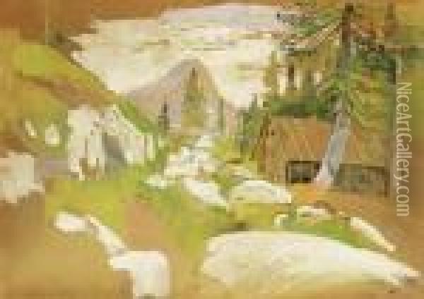 Highland Landscape Oil Painting - Laszlo Mednyanszky