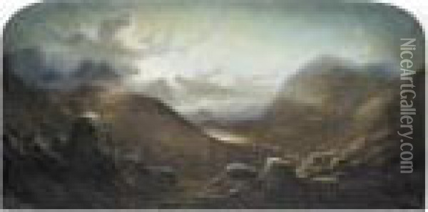 Evening, Looking Towards The Isle Of Rhum Oil Painting - Waller Hugh Paton