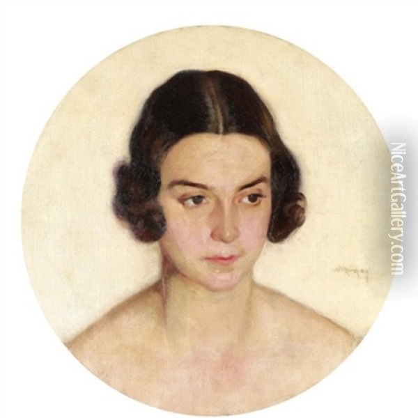 Portrait Of A Lady Oil Painting - Nicolas Lytras