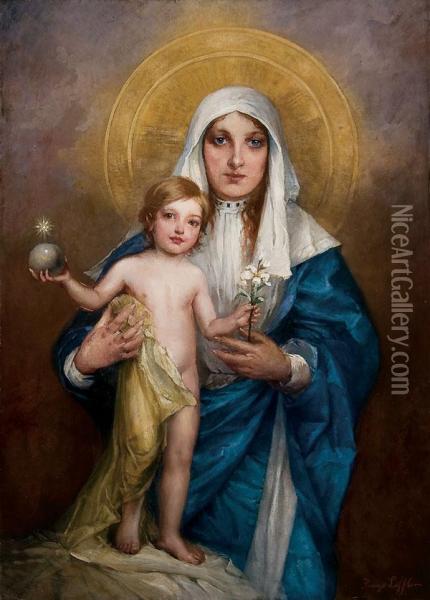 The Madonna And Child Oil Painting - Hugo Loffler