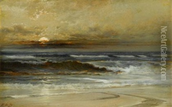 Moonlight On The Coast Oil Painting - Franklin Dullin Briscoe