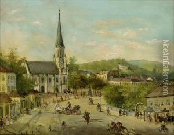 Wien: Hietzing Mit Der Kirche Oil Painting - Alexander Ritter Von Bensa