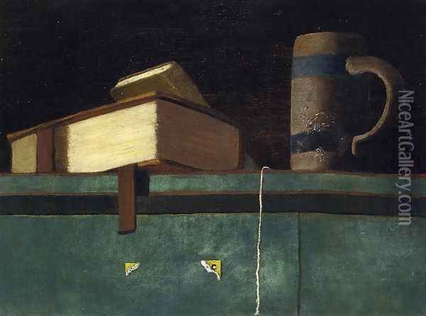 Still Life with Books and Mug Oil Painting - John Frederick Peto