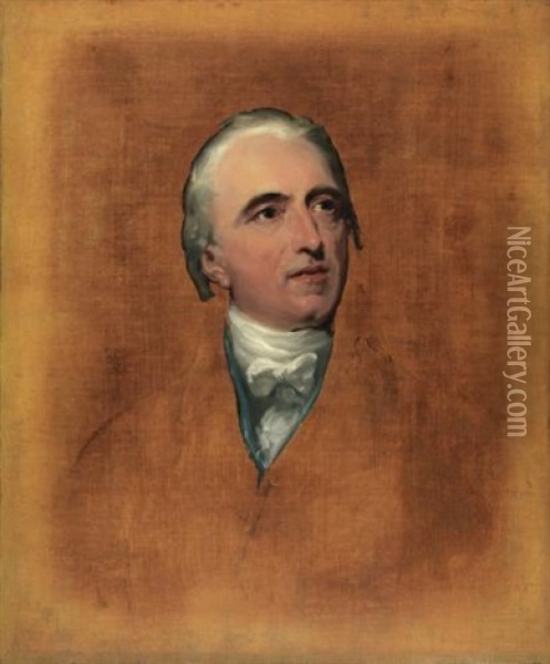 Portrait Of Charles Binny (1747-1822) (preparatory Sketch For Portrait Of Charles Binny With His Two Daughters) Oil Painting - Thomas Lawrence