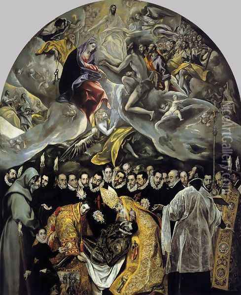 The Burial of the Count of Orgaz 1586-88 Oil Painting - El Greco (Domenikos Theotokopoulos)