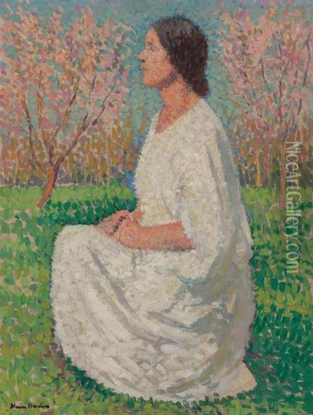 Muse Agenouillee Oil Painting - Henri Martin