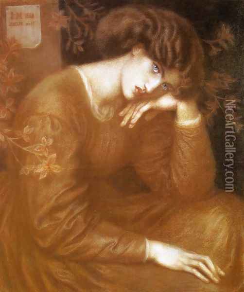 Reverie Oil Painting - Dante Gabriel Rossetti