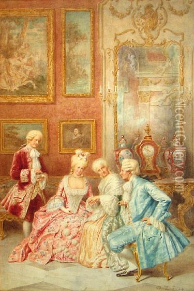 The Prospective Suitor Oil Painting - A. Zoffoli