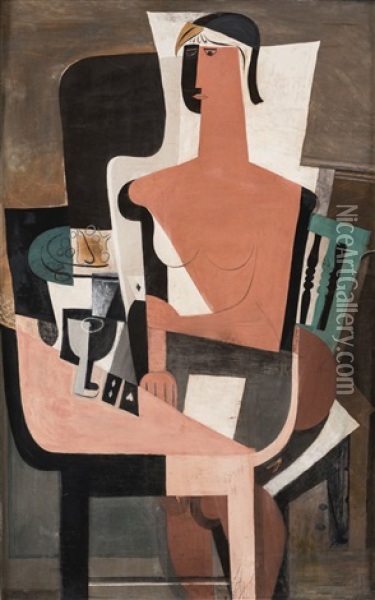 Seated Nude Oil Painting - Jaroslav Kral